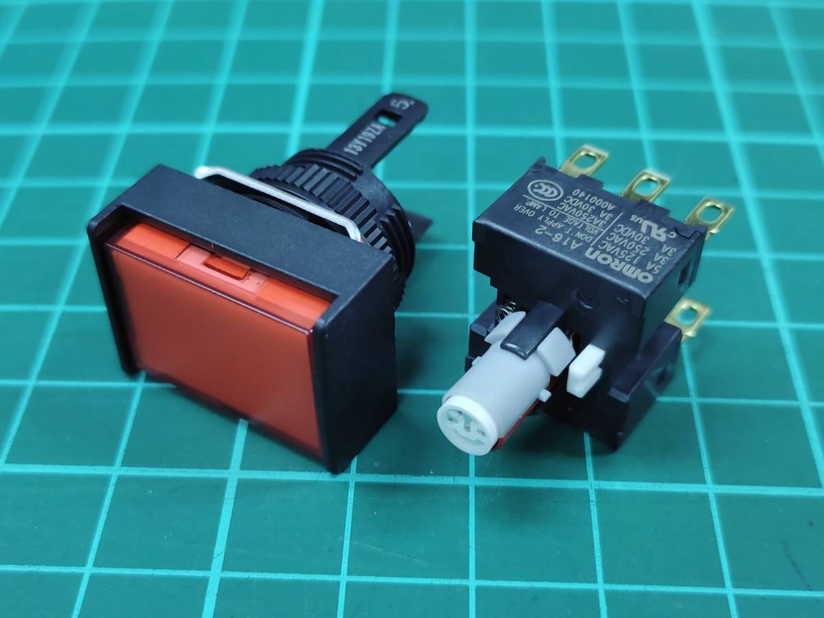 送料無料□新品1個□照光式押しボタンスイッチ オムロン A165L-JRM-24D