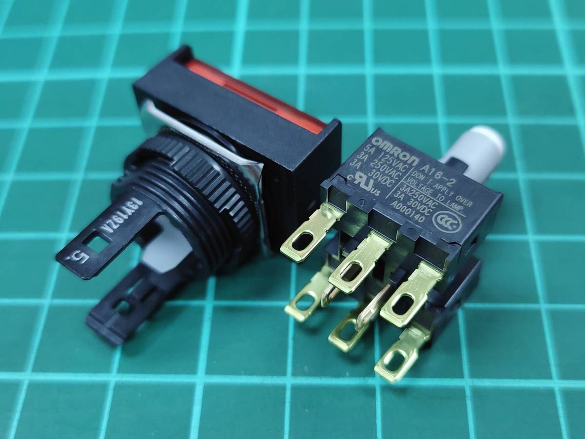 送料無料□新品1個□照光式押しボタンスイッチ オムロン A165L-JRM-24D