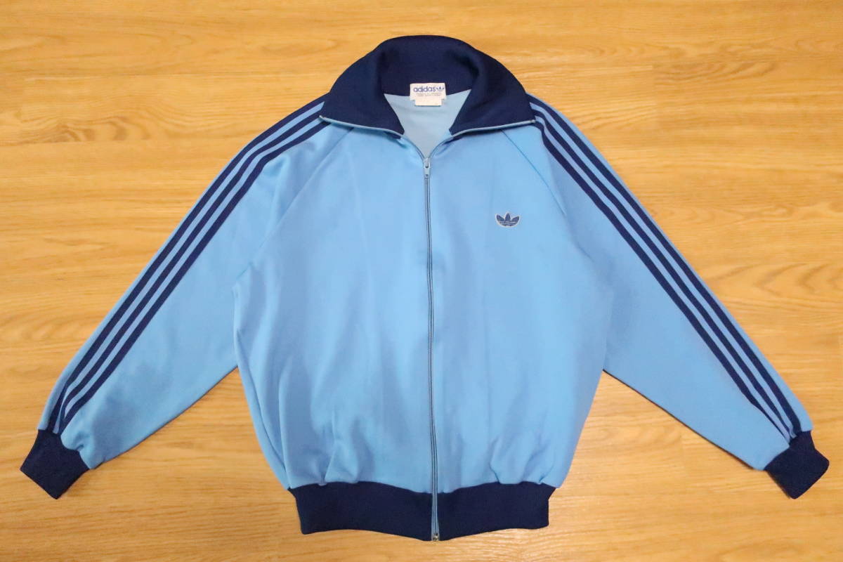 70 80 adidas ジャージ ジャケット / ライトブルー // トラック 