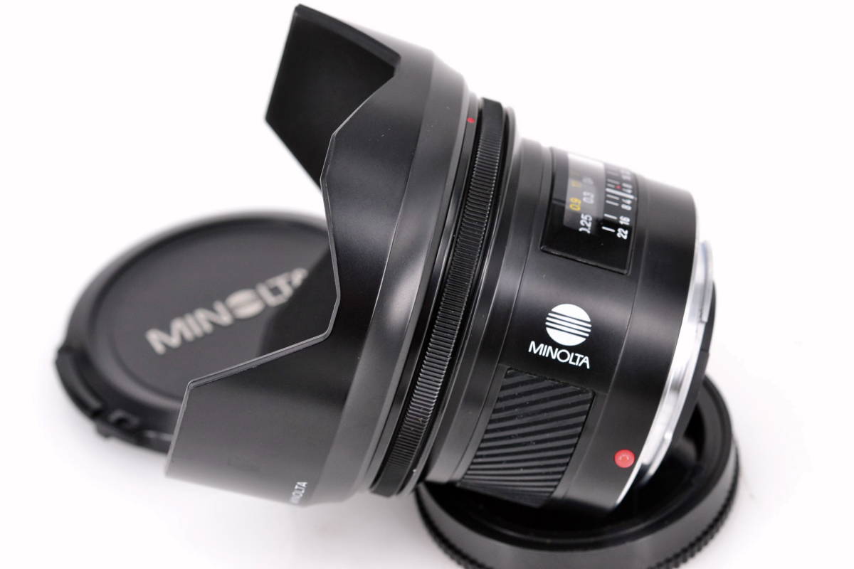 MINOLTA AF 20mm 2.8 α Aマウント用 フード付 広角 単焦点レンズ フル