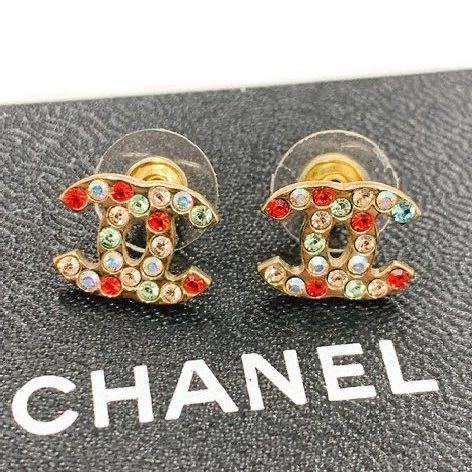 シャネル CHANEL ラインストーン ココマーク ピアス 04A 刻印あり
