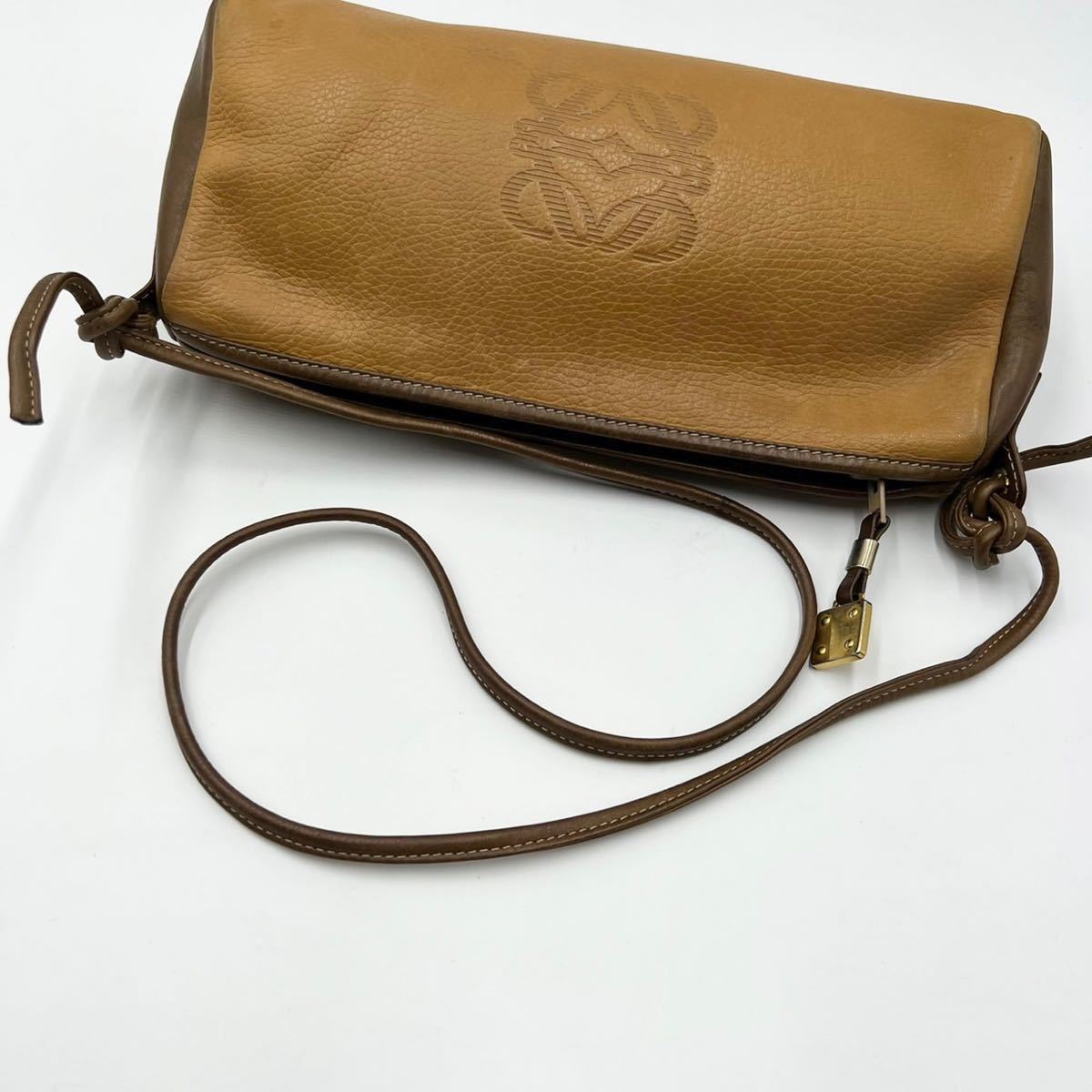 1円~ 希少 LOEWE ロエベ アクセサリーポーチ ハンドバッグ ワン 