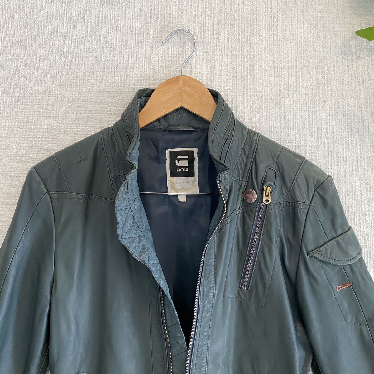 1円】希少G-star raw ジースターロウ レザージャケット 革ジャン 