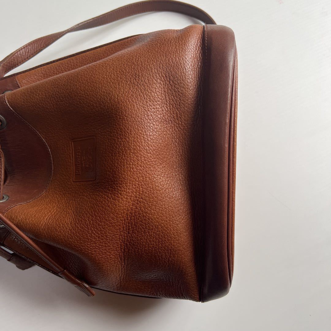 美品 Burberrys 1990s ヴィンテージ バーバリー 巾着ショルダーバッグ 