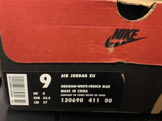 0 JORDAN AIR ORIGINAL us9 オブシディアン エアジョーダン12 紺×白