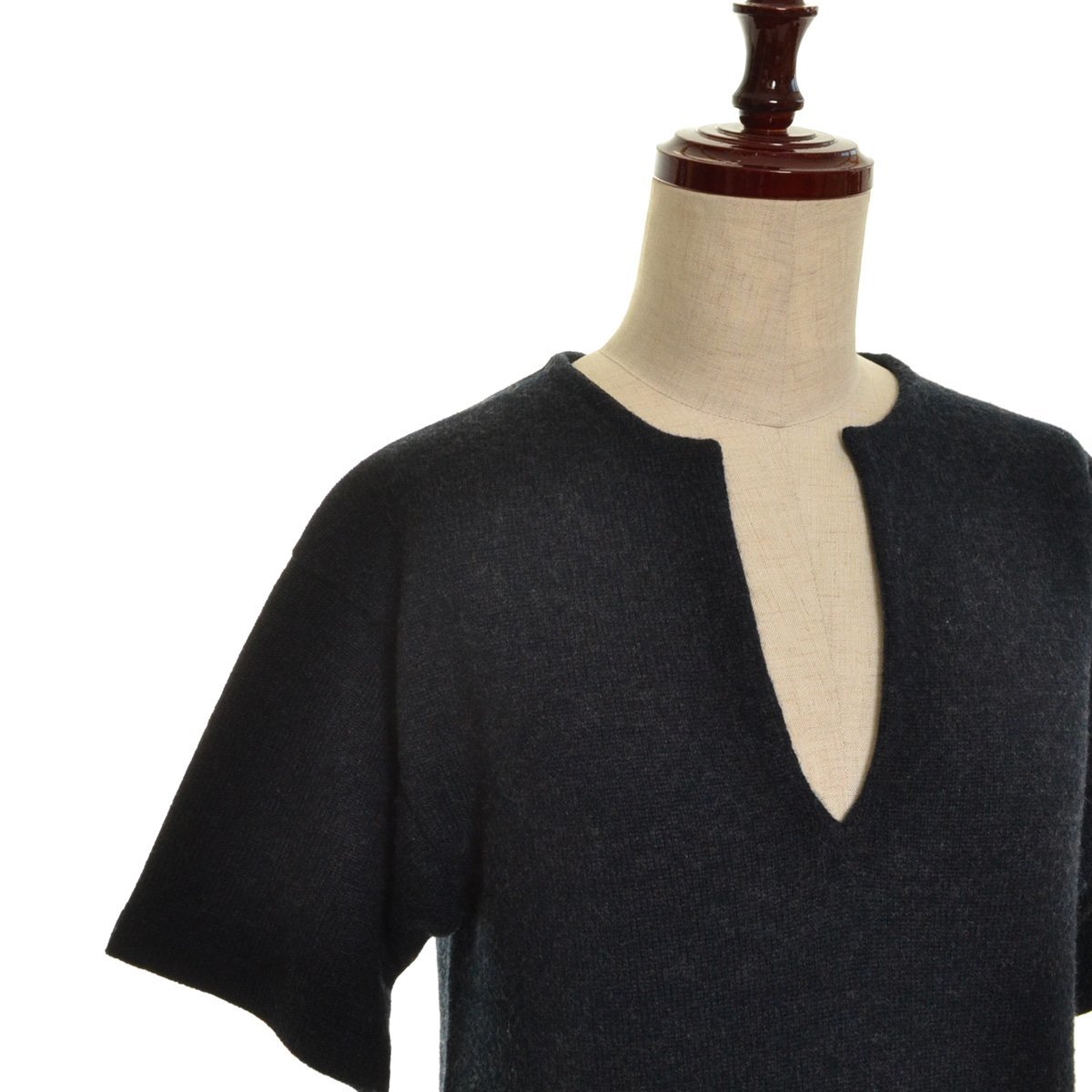 ◇428382 HERMES エルメス カシミヤニットスキッパーワンピース サイズ36 カシミヤ100% レディース イギリス/英国製 ネイビー ニット 中古・古着通販HERMES (エルメス) 38サイズ Hロンド エルメス（ワンピース｜レディースファッション