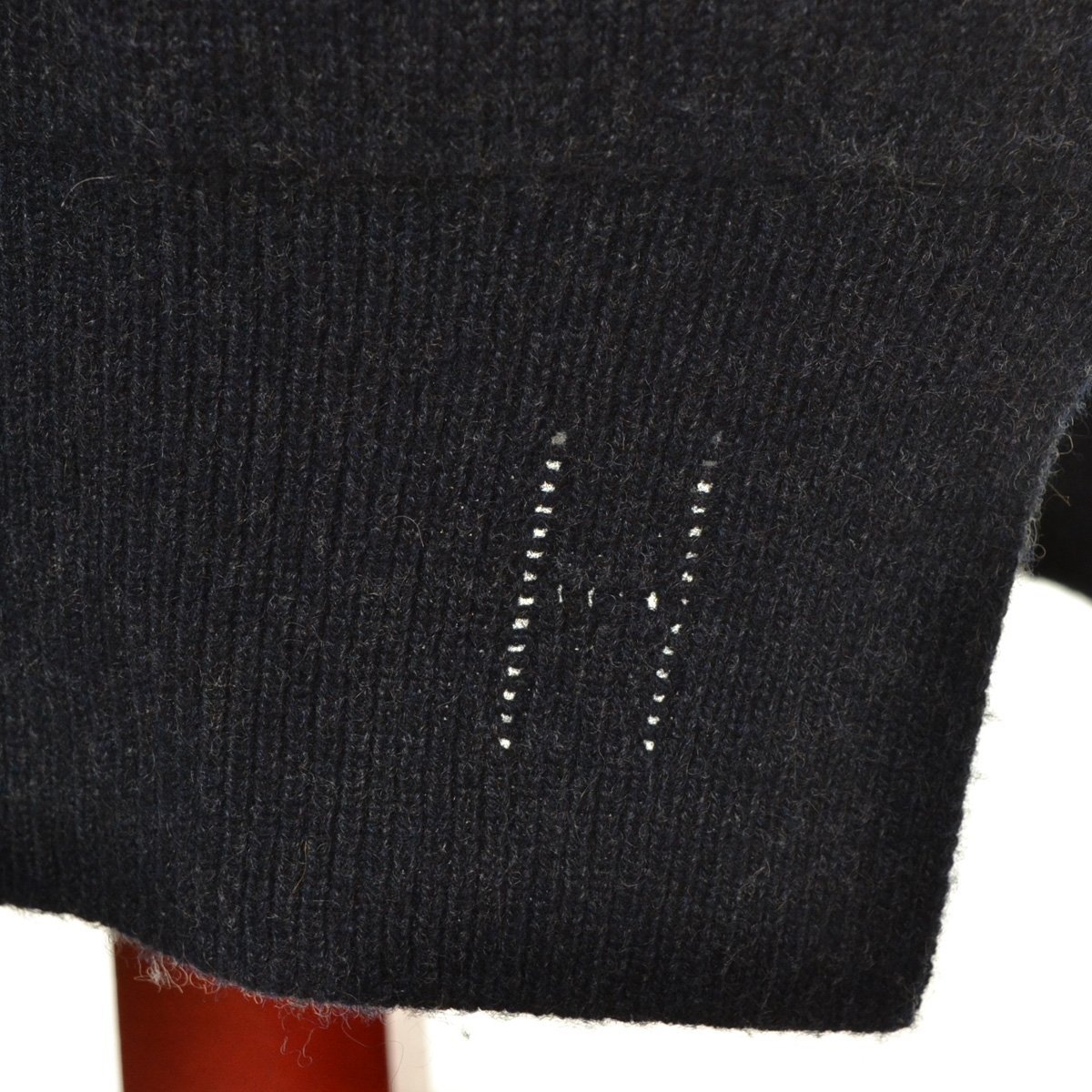 ◇428382 HERMES エルメス カシミヤニットスキッパーワンピース サイズ36 カシミヤ100% レディース イギリス/英国製 ネイビー ニット 中古・古着通販HERMES (エルメス) 38サイズ Hロンド エルメス（ワンピース｜レディースファッション