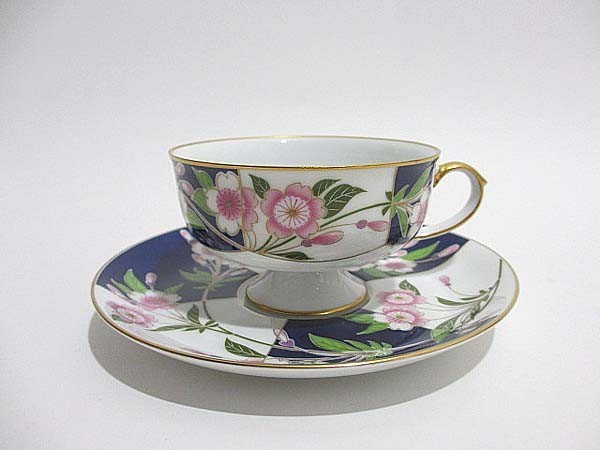 廃盤品☆香蘭社 /皇居の花 弥生 サクラ カップ&ソーサー /1984年限定