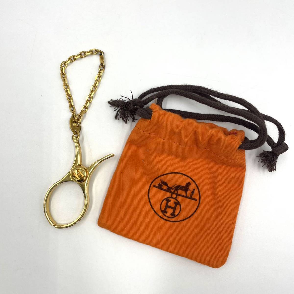 HERMES エルメス グローブキーホルダー チャーム ゴールド P40 【公式 