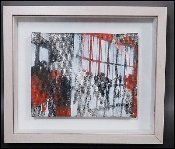 佐原和人 SAHARA Kazuhito Bordering point 油彩画 額装 絵画 374(抽象画)｜売買されたオークション情報