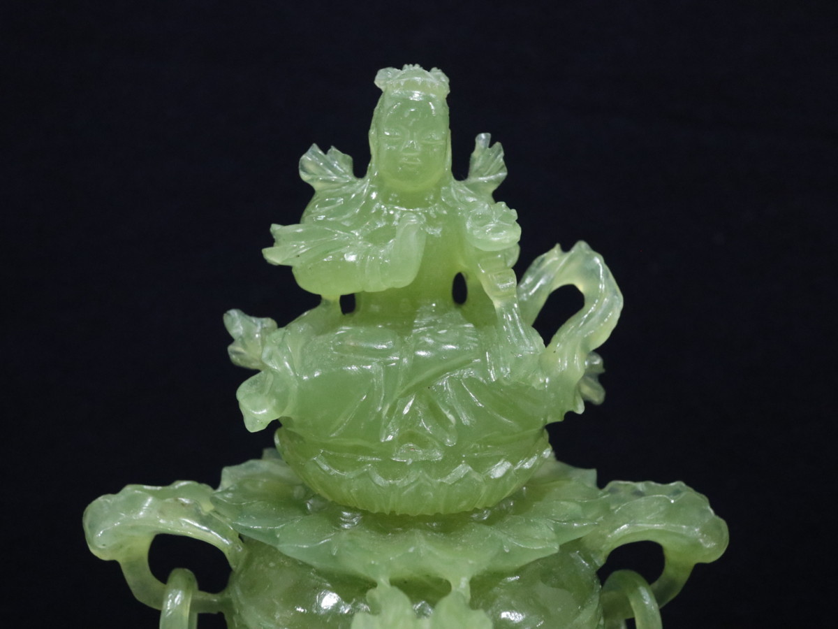 天然石製香炉 香炉 | 石 水晶 倒流 中国美術