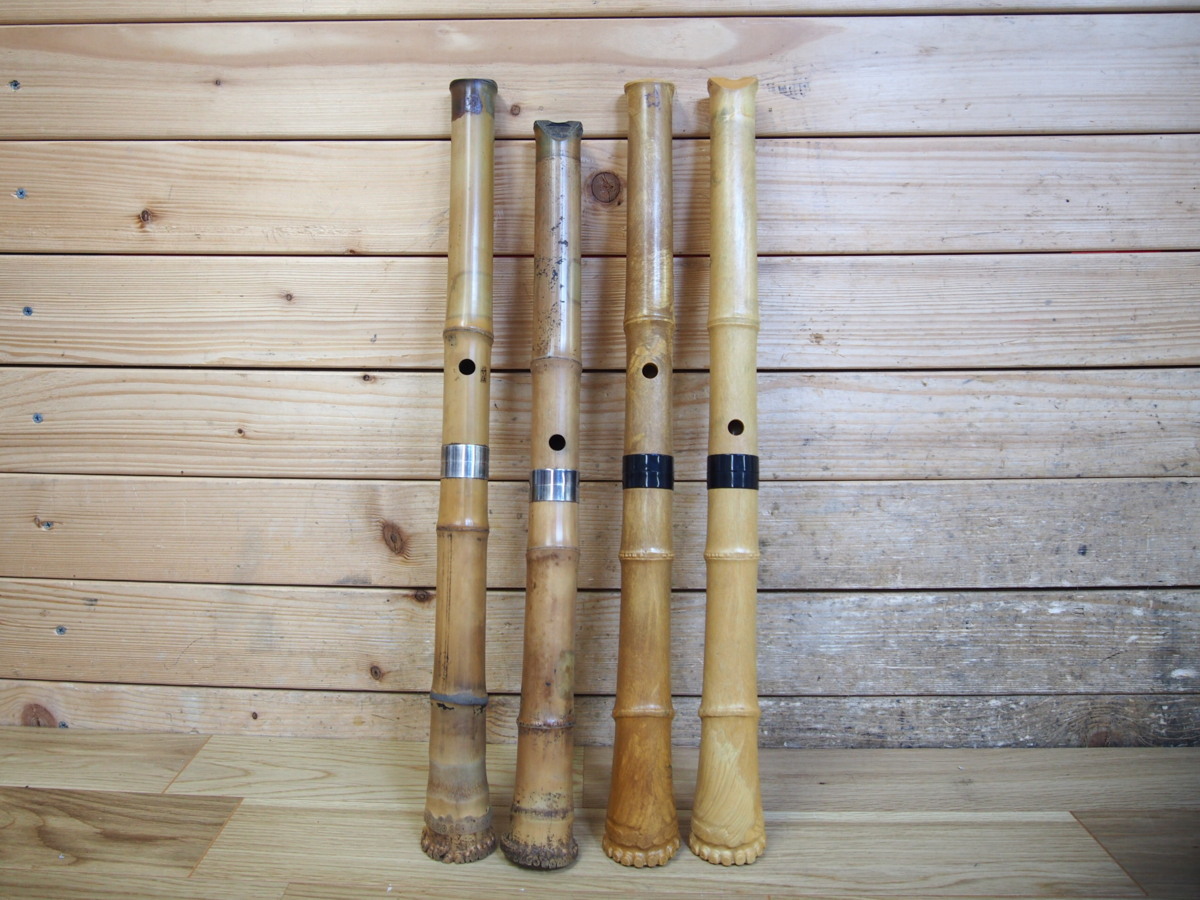 ☆(H0323-1)竹治 尺八 琴古流 55cm 52cm メーカー不明 55cm×2 和楽器