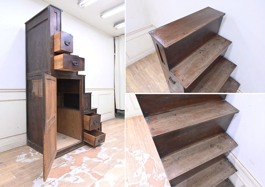 展示品 飛鳥工芸家具 欅箪笥 欅 ケヤキ材 階段箪笥 整理箪笥 タンス民