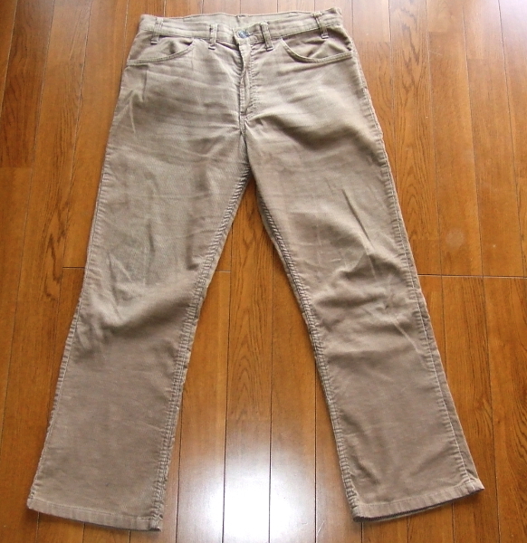 w31☆70sリーバイス☆646フレアパンツ コーデュロイ ベージュ 42talon 