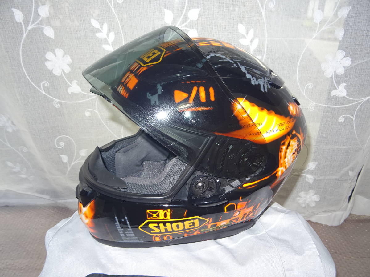中古美品☆SHOEIフルフェース ヘルメット XR-1100 PLUGIN TC-8（ORANGE 