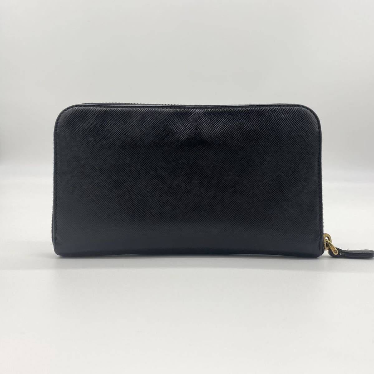美品 PRADA サフィアーノ ラウンドファスナー 長財布 ウォレット