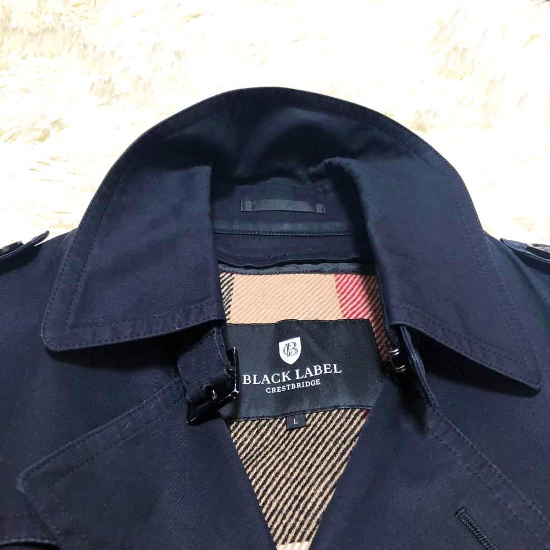 ブラックレーベルクレストブリッジ Lサイズ トレンチコート ライナー付き ネイビー ジャケット BLACK LABEL CRESTBRIDGE ノバチェック M29 トレンチコート LABEL ブラックレーベルクレストブリッジ 美品&frasl;Lサイズ◎ライナー付◎BLACK 中古・古着通販BLACK y*e