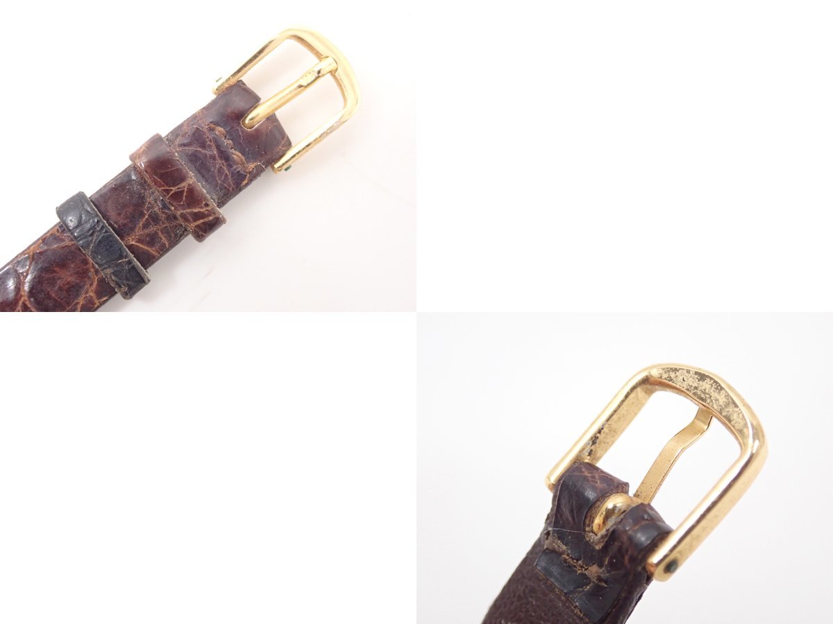 激レア SEIKO EXCELINE 18KT刻印 3F30-0A30 腕時計 中古/ジャンク品】セイコー エクセリーヌ 3F30-0A30 腕時計 18KT 革