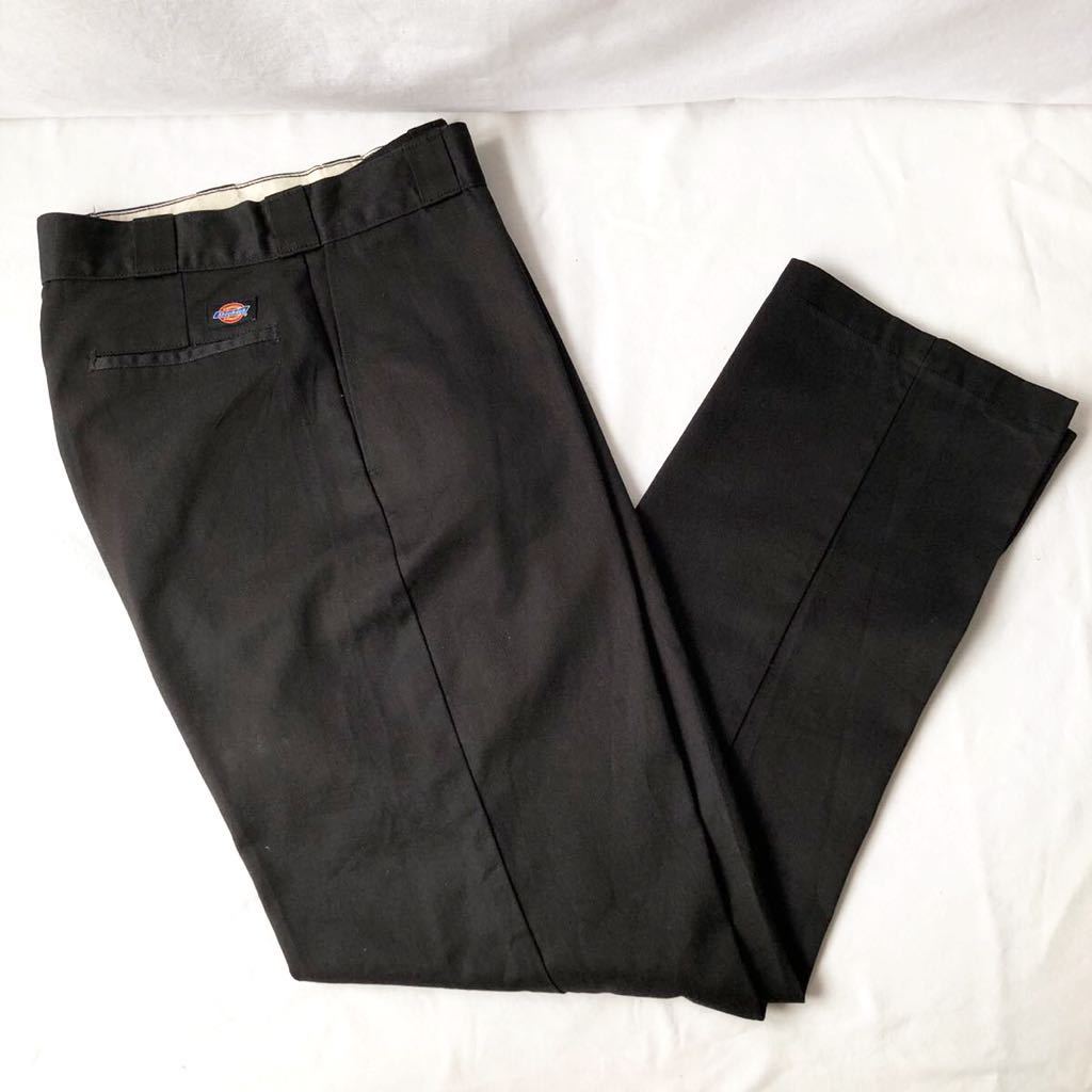 90s DICKIES 874 ワークパンツ 実寸 W33 ブラック USA製 ビンテージ 90 