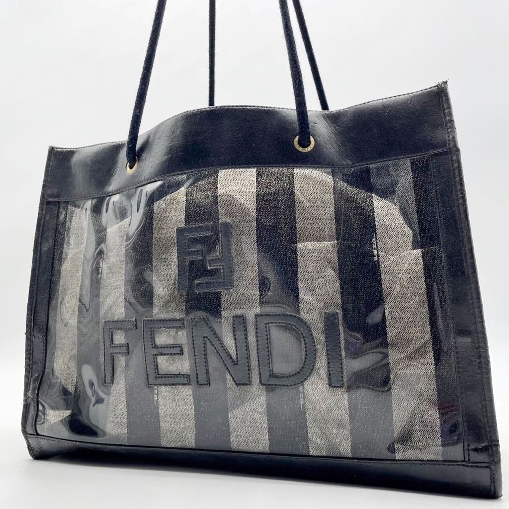 限定SALE，SALE 1円〜 超レア 最高級 FENDI フェンディ トートバッグ ハンドバッグ ビニール メッシュ ロゴ ナイロン 黒 ブラック 透明(ハンドバッグ)｜売買されたオークション情報、yahooの商品情報をアーカ かばん、バッグ