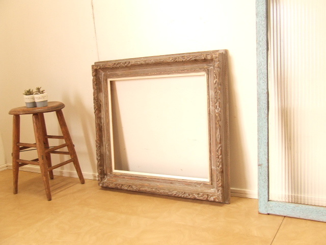 古いフレーム②７１．５×６４ 油絵 額縁 額 アンティーク ビンテージ ディスプレイ【沖縄・離島は発送不可】 