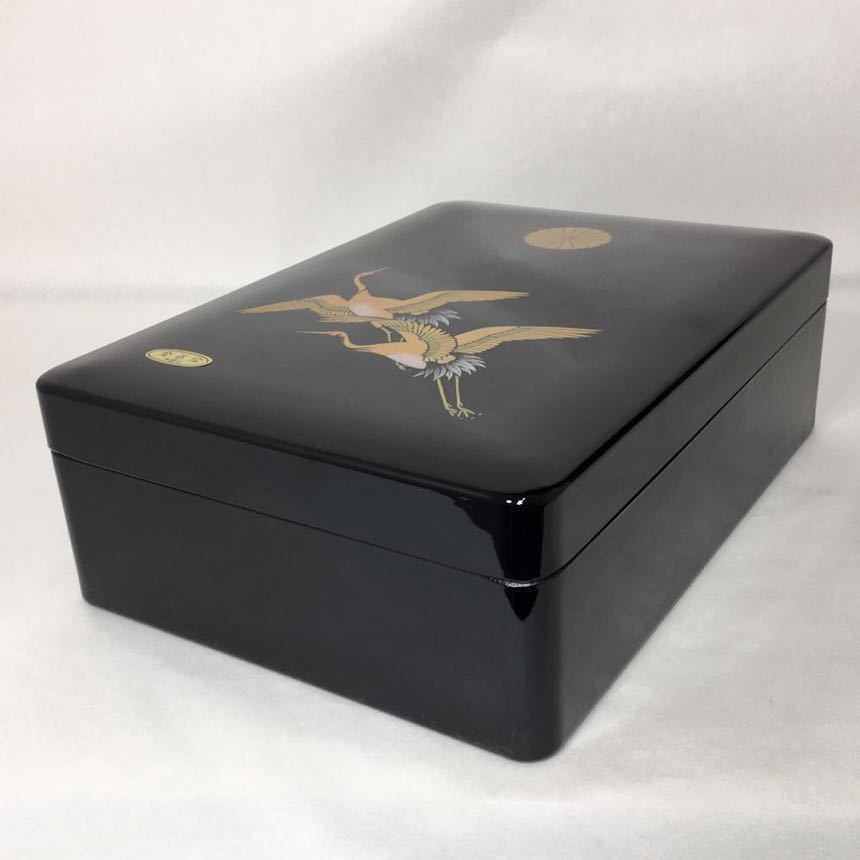 【本蒔絵漆器】新品未使用　橋本漆芸　文箱 漆器 鶴デザイン 未使用品】橋本漆芸 本蒔絵 漆器 文箱 高級伝統工芸品 鶴 ♪ □ 未使用