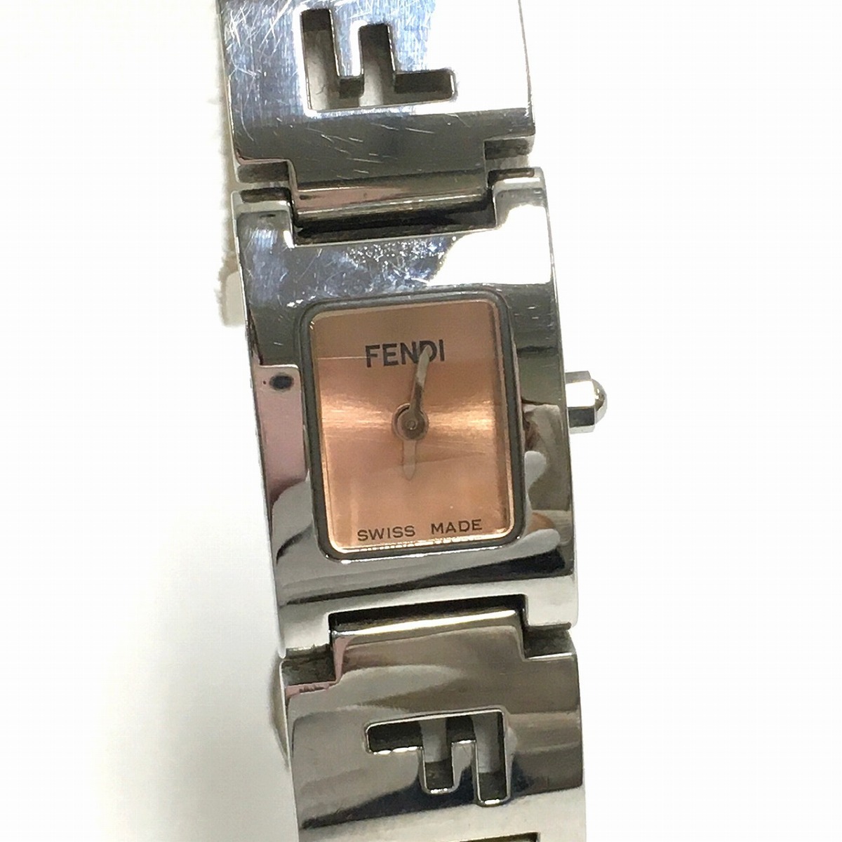 中古】FENDI 腕時計 3150L Stellar ピンク ダイヤル ステラ スクエア