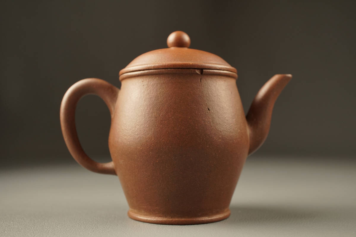 白麗】初代 山田常山 漢詩刻 朱泥 後手急須 ◇在銘 煎茶道具 古美術  