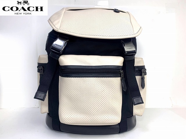 新作登場，大得価 良品 コーチ メンズ COACH レザー ミックスド マテリアル テレイン トレック バックパック リュック(その他)｜売買されたオークション情報、yahooの商品情報をアーカイブ公開 - オークファン かばん、バッグ