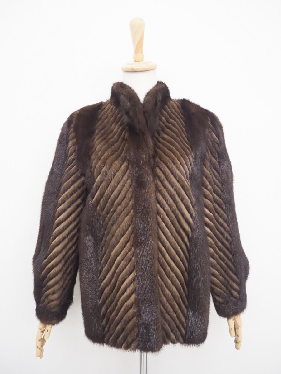 爆買い，限定セール ￥1000 / FUR Fiancesse / シェブロン / レア 高級毛皮 ダークミンク ハーフコート 65cm丈 ダークブラウン 13号 L652S(ミンク)｜売買されたオークション情報、yahooの商品情報をアーカイブ公開 - オーク ミンク