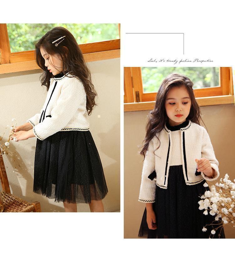 女の子 入学式 発表会 おしゃれ ファッション 刺繍 入学式 ワンピース 女の子 子供ドレス 発表会 フォーマル　ツイード　120　ー