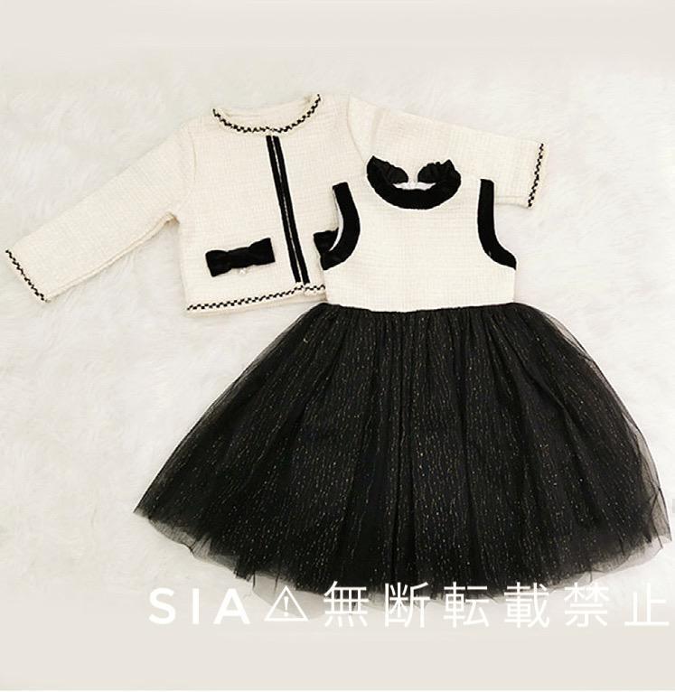 女の子 入学式 発表会 おしゃれ ファッション 刺繍 入学式 ワンピース 女の子 子供ドレス 発表会 フォーマル　ツイード　120　ー