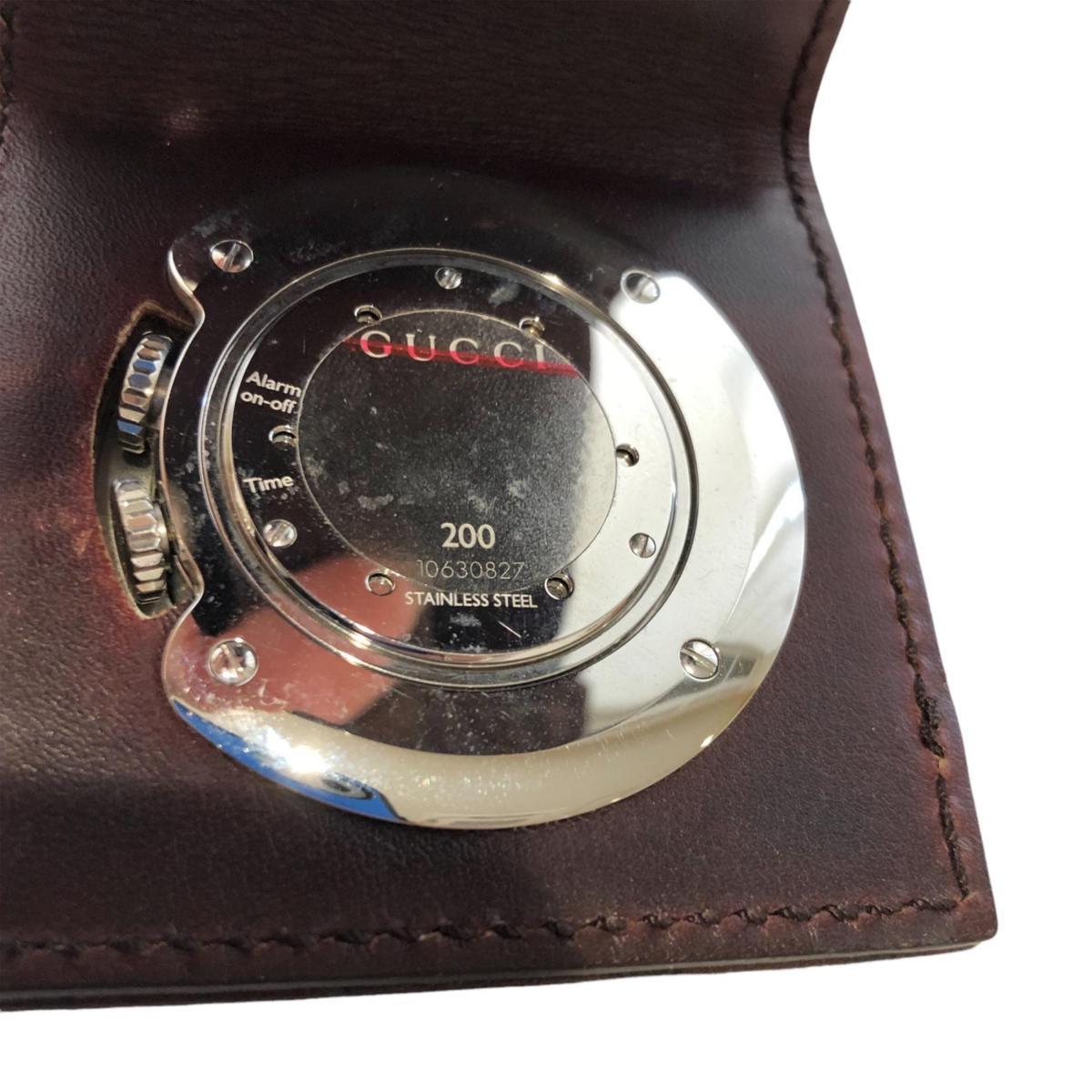 1円 GUCCI グッチ トラベルクロック 200 グッチシマ 置時計(男性用