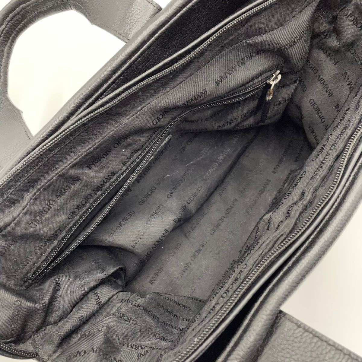 外観極美品》 GIORGIO ARMANI ビジネスバッグ オールレザー ジョルジオ
