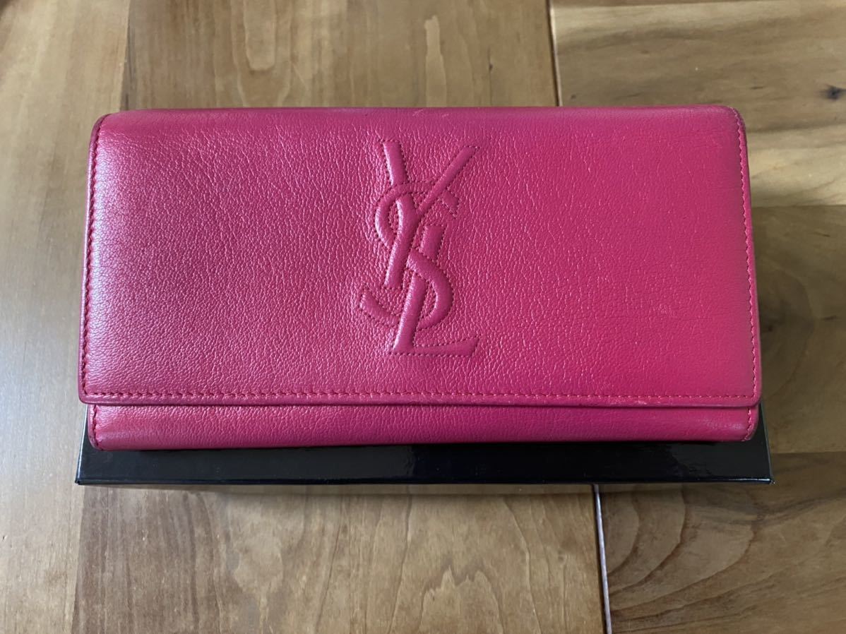 サンローラン 長財布 ピンク☆ SAINT LAURENT - イブサンローラン