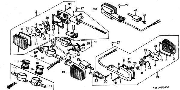 専用出品❸ 64チタン 純正ウインカー固定ネジ 4本セット(ホンダ純正部品90380-445
