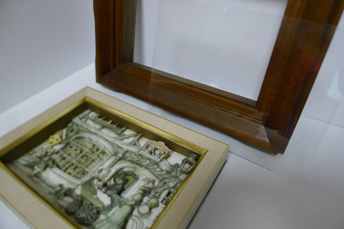 【額装品】アントン・ピック シャドーボックス 立体切り絵 3Dアート おもちゃ屋 dd078○美品 ANTON PIECK/アントン・ピック シャドーボックス 立体画