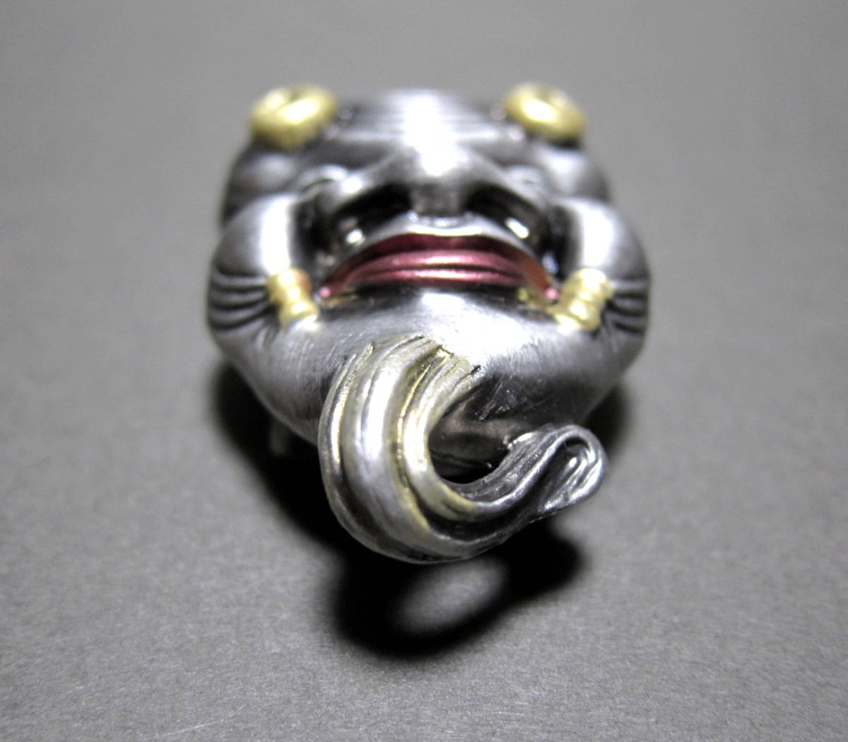 能楽 能面 翁 彫金 帯留め 着物 帯飾り 和装小物