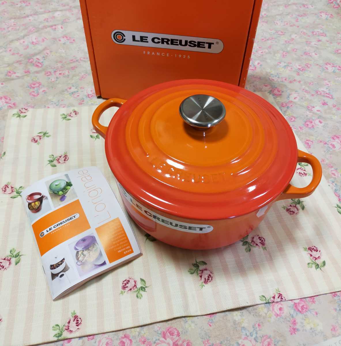 【2026，定番】 ル クルーゼ ルクルーゼ LE CREUSET ココット ココットロンド 両手鍋 オレンジ 20cm(両手鍋)｜売買されたオークション情報、yahooの商品情報をアーカイブ公開 - オークファン 両手鍋