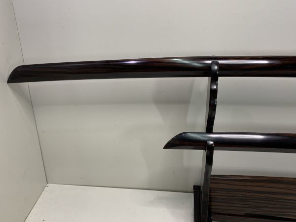 4-65-140 美術黒檀 御木刀 置台付 全長約101cm/55cm 2本まとめ