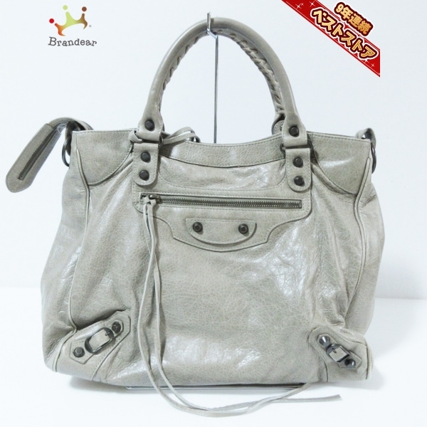 【お得】 バレンシアガ BALENCIAGA ハンドバッグ 235216 ザ ヴェロ レザー グレーベージュ バッグ(かばん、バッグ)｜売買されたオークション情報、yahooの商品情報をアーカイブ公開 - オークファン かばん、バッグ