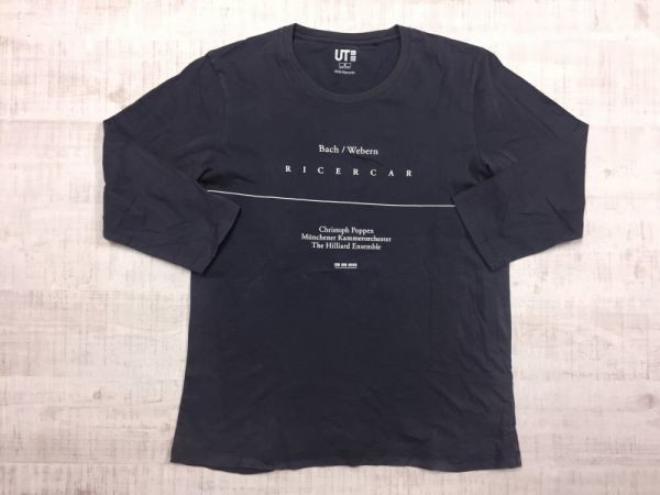 ユニクロ Uniqlo Ut Ecmレコード Records コラボ Johann Sebastian Bach Anton Webern 七分袖tシャツ メンズ M 紺 トップス 売買されたオークション情報 Yahooの商品情報をアーカイブ公開 オークファン Aucfan Com