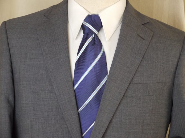 L711○INTIMAGE○薄手○2パンツ○175A6・２釦・背抜き・グレーシングルスーツ・ビジネス