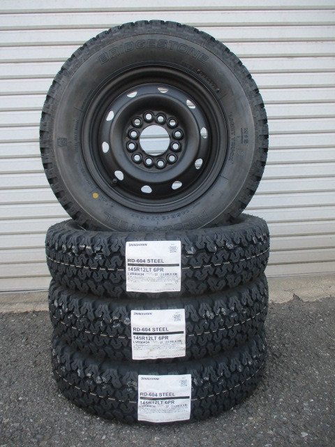 ブリヂストンRD-604☆145R12LT 6PR・145/80R12☆ハイゼット キャリー Nバン エブリー バモス ピクシス サンバー アクティ クリッパー☆fu ブリヂストン RD-604 145R12 LT + 145R12の通販