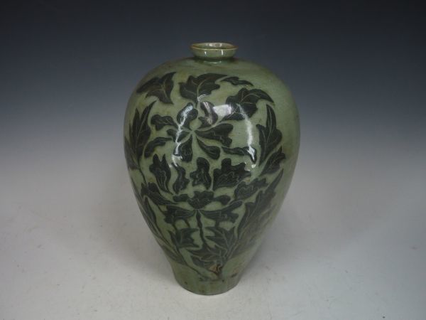 梅瓶 李朝 高麗青磁 絵高麗 時代品 治 李朝 高麗 青磁鉄