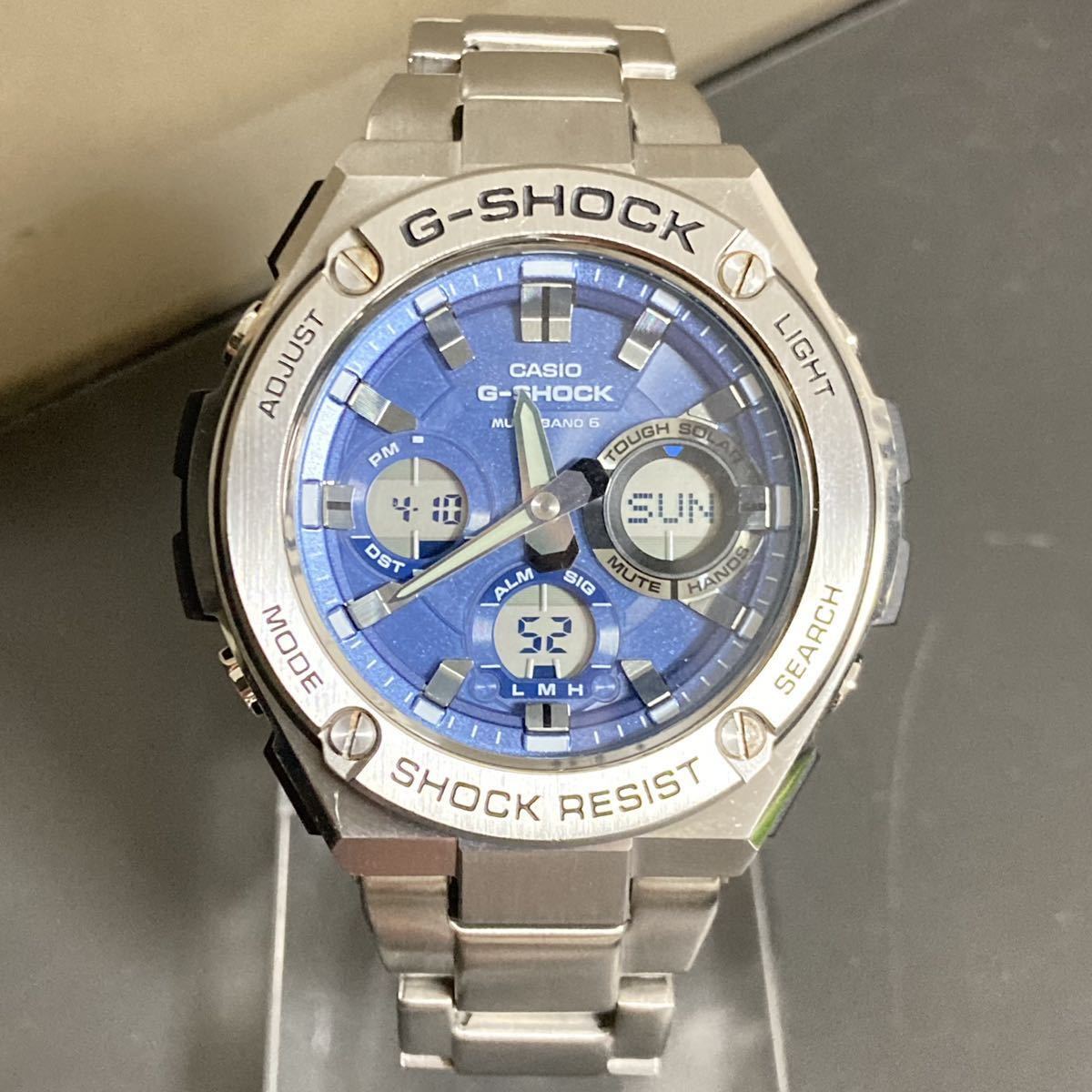 極美品 G-SHOCK GST-W110D-2AJF GスチールG-STEELタフソーラー 電波 