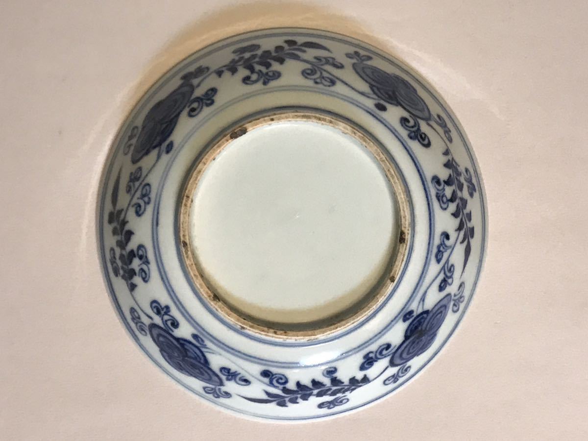 明 青花染付鳳凰図大皿鉢 中国美術唐物 唐物 中国美術