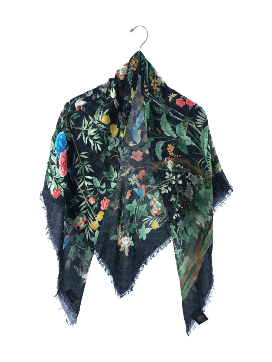 GUCCI グッチ GUCCI(グッチ) 3G646 0 エントリー最大20倍☆刺しゅう可有料 GUCCI◆ストール/モダールシルク/BLK/総柄/115×115cm