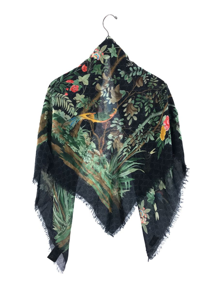 GUCCI グッチ GUCCI(グッチ) 3G646 0 エントリー最大20倍☆刺しゅう可有料 GUCCI◆ストール/モダールシルク/BLK/総柄/115×115cm
