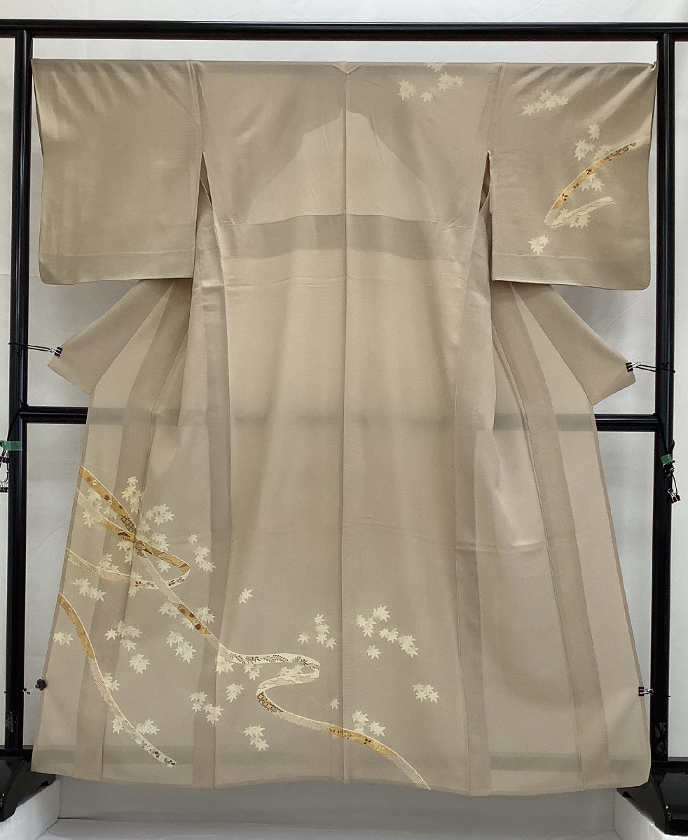 人気SALE，最新作 きものcocon 訪問着 絽/夏着物/単衣/身丈160/裄69/正絹/ベージュ系/カエデ/たとう紙付き/居敷当て付き 4-13-5K-1136-d(仕立て上がり)｜売買されたオークション情報、yahooの商品情報をアーカイブ公開 仕立て上がり